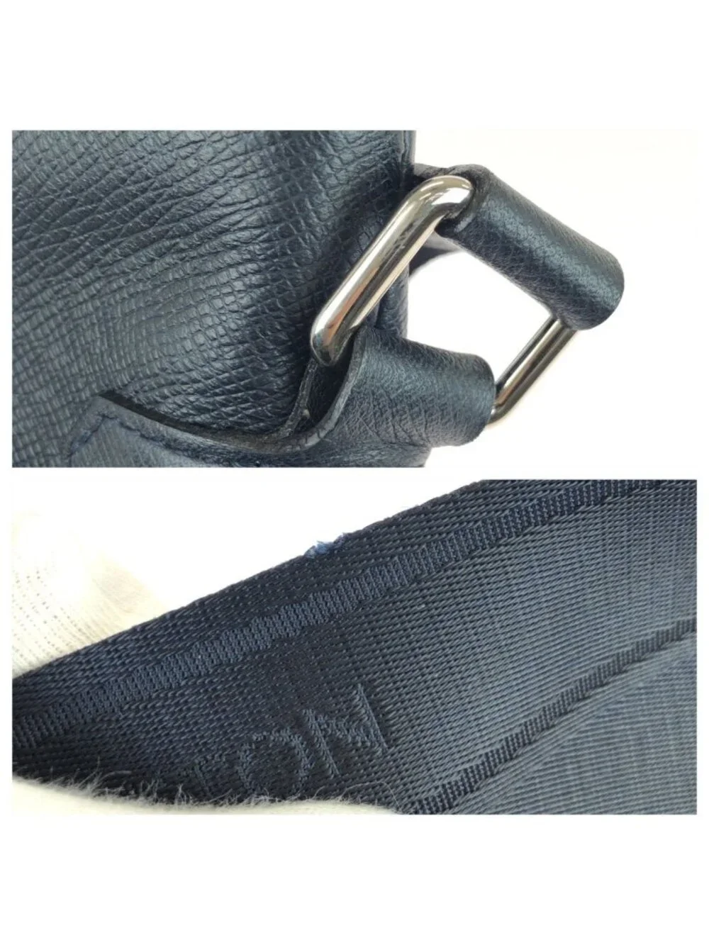 Louis Vuitton Taiga Sasha Navy Silver Leather Shoulder Bag